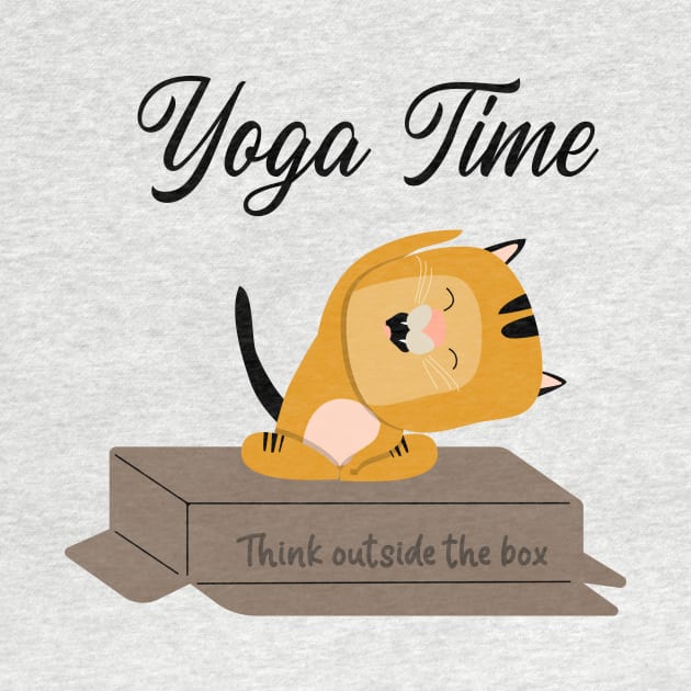 Yoga Cat / Yoga Time / Yoga Training T-shirt / Cute Cat Doing Yoga / Think Outside The Box by Redboy